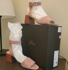 Blush suede sandals